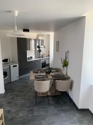 Cuisine ou kitchenette dans l'établissement Le Dauphiné