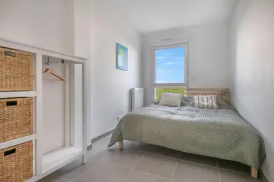 Un ou plusieurs lits dans un hébergement de l'établissement Rez-de-terrasse pour 6 proche centre de Pornic