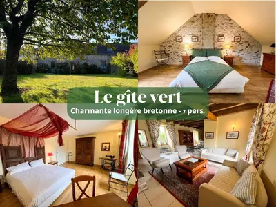 Un ou plusieurs lits dans un hébergement de l'établissement Gite Vert Maison Bretonne