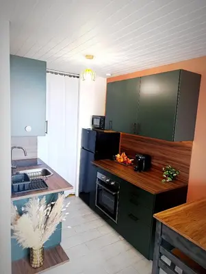 Cuisine ou kitchenette dans l'établissement Appartement face mer 4 personnes linge de maison sur demande