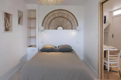 Un ou plusieurs lits dans un hébergement de l'établissement Appartement Centre ville Mauléon