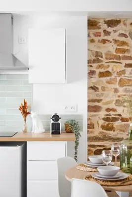 Cuisine ou kitchenette dans l'établissement Le Duplex