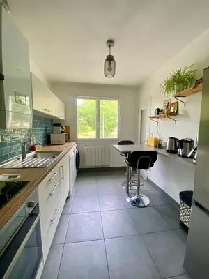 Cuisine ou kitchenette dans l'établissement Bel appartement Nantes