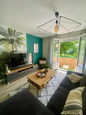 Télévision ou salle de divertissement dans l'établissement Bel appartement Nantes