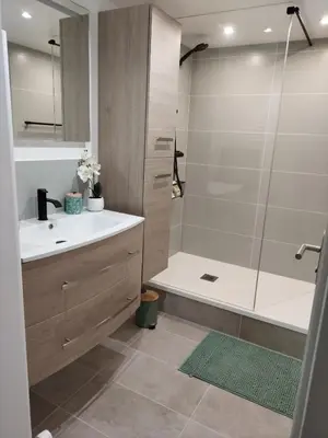 Salle de bains dans l'établissement Maison de campagne