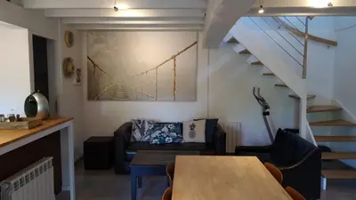 Coin salon dans l'établissement Maison à la campagne