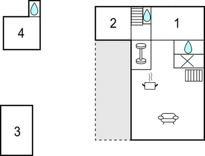 Plan de l'établissement 4 Bedroom Gorgeous Home In Bouguenais