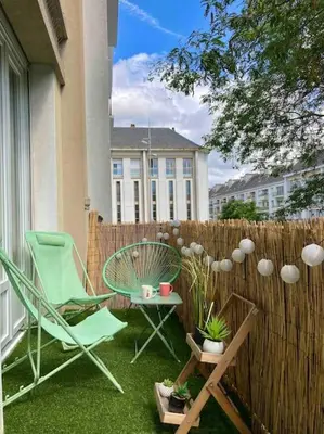 Jardin de l'établissement Coeur de ville, balcon & parking gratuit