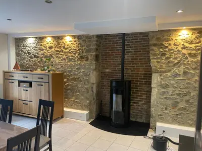 Cuisine ou kitchenette dans l'établissement Maison aux volets bleus