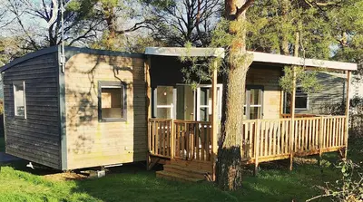 Jardin de l'établissement mobil home moderne et spacieux