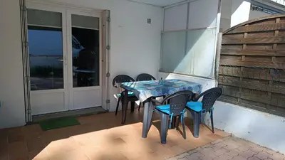 Balcon ou terrasse dans l'établissement Appartement RdC en bordure de forêt