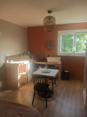 Cuisine ou kitchenette dans l'établissement Studio A avec parking