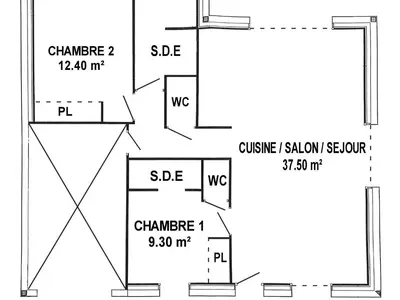 Plan de l'établissement Charmante Maison Moderne avec Jardin Privé à 9 km de la Plage, Wi-Fi et Équipements Confortables - FR-1-306-1277