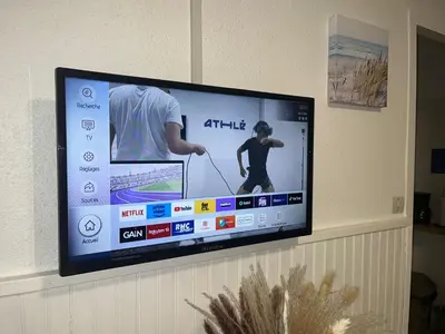 Télévision ou salle de divertissement dans l'établissement Rêve Marin, vue imprenable sur l'océan