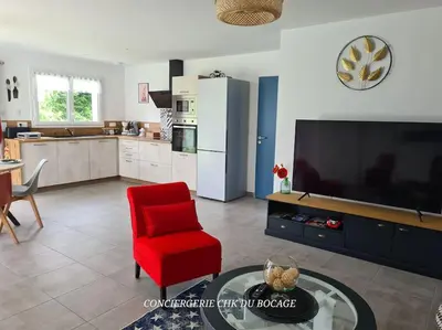 Cuisine ou kitchenette dans l'établissement La Môme joli gîte à 15 min du Puy duFou