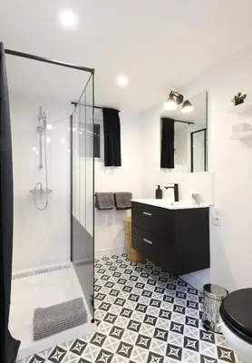 Salle de bains dans l'établissement Gite du Grand Cerf