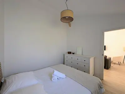 Un ou plusieurs lits dans un hébergement de l'établissement Havre de paix Maison rénovée avec jardin