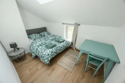 Un ou plusieurs lits dans un hébergement de l'établissement Grange Rénovée 3 pers-Le GrandLieu-Gîte Le 411