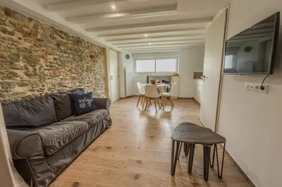 Télévision ou salle de divertissement dans l'établissement Grange Rénovée 3 pers-Le GrandLieu-Gîte Le 411