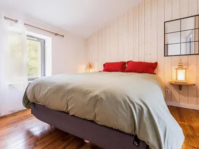 Un ou plusieurs lits dans un hébergement de l'établissement Ancien corps de ferme rénové avec jardin, proche de Nantes, wifi, borne de recharge et animaux acceptés. - FR-1-306-1280