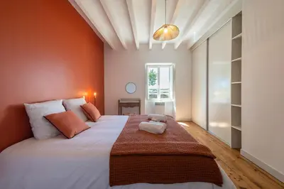Un ou plusieurs lits dans un hébergement de l'établissement La Villa au Grand Chêne - Charmante maison pour 10p