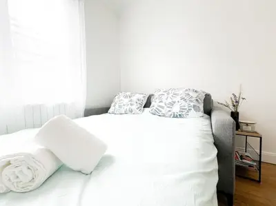 Un ou plusieurs lits dans un hébergement de l'établissement T2 Jardin, Centre, Gare, 5'plage