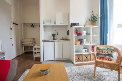 Cuisine ou kitchenette dans l'établissement Le petit cosy