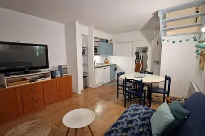 Cuisine ou kitchenette dans l'établissement Le Lotus Bleu