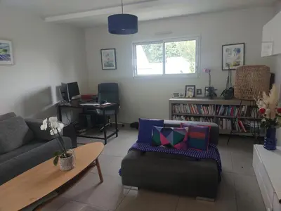 Coin salon dans l'établissement Maison 6 personnes, proche Nantes et mer