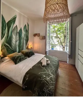 Un ou plusieurs lits dans un hébergement de l'établissement LE BOTANICA Bel appartement situé à 5 min de la gare d'Angers