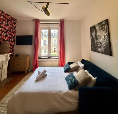 Un ou plusieurs lits dans un hébergement de l'établissement LE BOTANICA Bel appartement situé à 5 min de la gare d'Angers