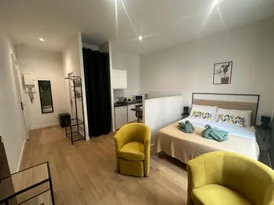 Un ou plusieurs lits dans un hébergement de l'établissement Lysbed - Studio Camélia - Angers