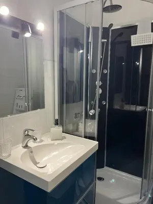 Salle de bains dans l'établissement L Arc en Ciel