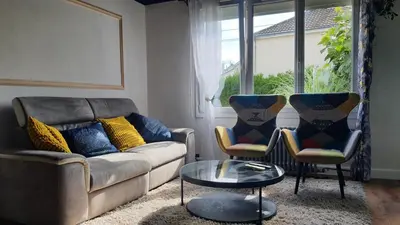 Coin salon dans l'établissement Chambre Gabare proche Nantes