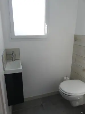 Salle de bains dans l'établissement Rencontre terre et mer