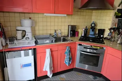 Cuisine ou kitchenette dans l'établissement Le carré vert