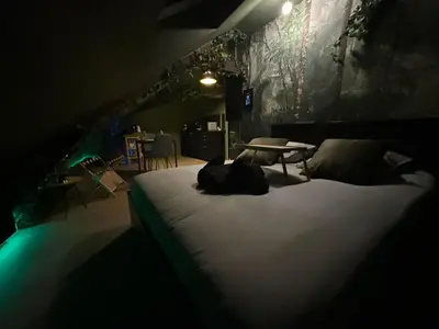 Un ou plusieurs lits dans un hébergement de l'établissement La Suite Jungle - l'expérience immersive