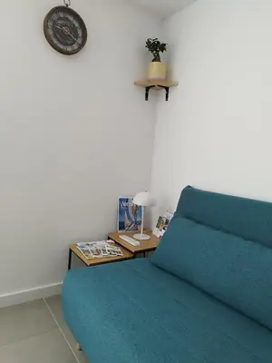 Coin salon dans l'établissement Le Gite de L'Ogerie - 20 min du Puy du F - Petit dej et draps compris