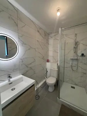 Salle de bains dans l'établissement T2 Centre ville proche gare - Tramway au pied
