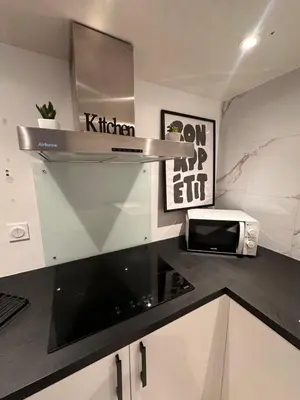 Cuisine ou kitchenette dans l'établissement Jolie dépendance équipée
