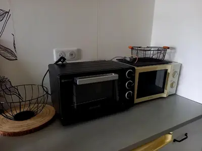 Cuisine ou kitchenette dans l'établissement L'appart des mésanges