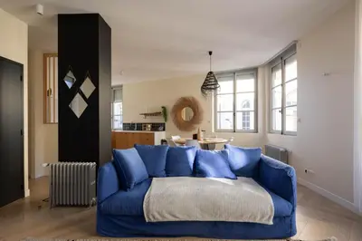 Coin salon dans l'établissement Appartement spacieux au cœur d'Angers étage 2 - 6 personnes