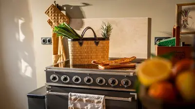 Cuisine ou kitchenette dans l'établissement Dépendance maison bourgeoise