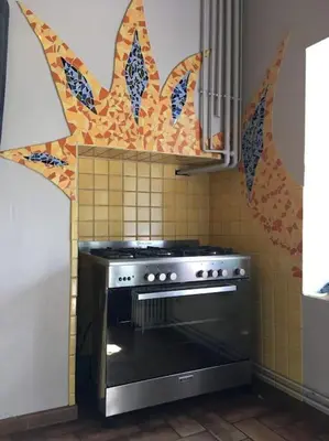 Cuisine ou kitchenette dans l'établissement Ecologite La Rivière