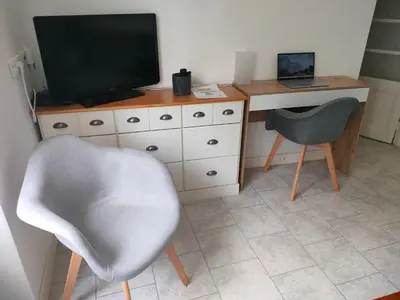 Télévision ou salle de divertissement dans l'établissement Repos au bord de l'eau