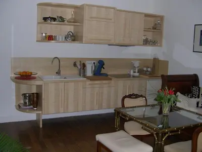 Cuisine ou kitchenette dans l'établissement Ame de Ville