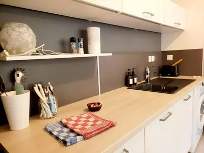 Cuisine ou kitchenette dans l'établissement Lil Bretech