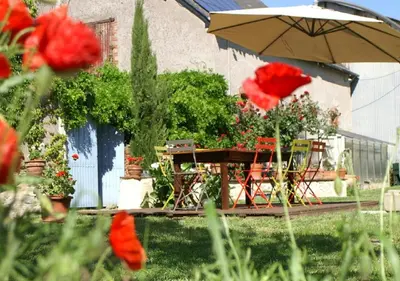 Jardin de l'établissement Chambre d'hôtes Au bout de l'île - La toue sablière