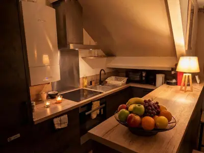 Cuisine ou kitchenette dans l'établissement Le Nid 2 4pers Centre ville WIFI