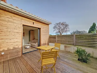 Balcon ou terrasse dans l'établissement Charmant studio Bernerie-en-Retz
